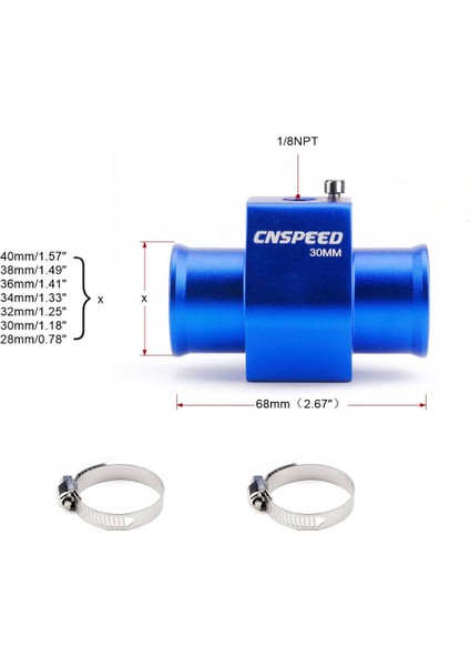 36MM Tarzı Speed Su Sıcaklığı Ölçer Radyatör Sıcaklığı Su Sıcaklığı Ortak Boru Sensörü Hortum Adaptörü (Yurt Dışından)