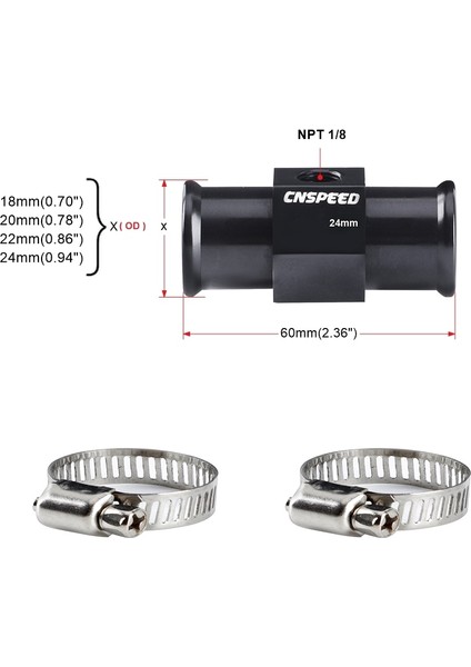 36MM Tarzı Speed Su Sıcaklığı Ölçer Radyatör Sıcaklığı Su Sıcaklığı Ortak Boru Sensörü Hortum Adaptörü (Yurt Dışından)
