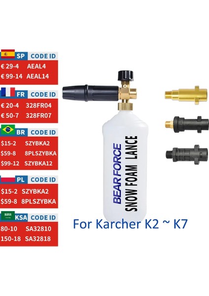 Kahverengi Tarzı Köpük Jeneratörü Köpük Topu Köpük Memesi Araba Köpük Yıkama Için Karcher K2 K3 K4 K5 K6 K7 Tornado Tabancası Yüksek Basınçlı Yıkama Makinesi Araba Yıkama (Yurt Dışından)