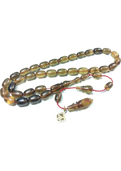 Iskeçeli Cemil Usta Işi Imzalı Ateş-I Kehribar Tesbih Sertifikalı No 3843 fiyatları