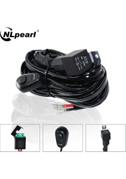 Kablolama 2.5m Kurşun 2 Tarzı Nlpearl Evrensel LED Işık Çubuğu Kablo Demeti Kiti 12V 40AMP Röle Onoff Offroad 4x4 LED Çalışma Işığı Çubuğu Tel Sigorta Anahtarı Kablosu (Yurt Dışından) fiyatları