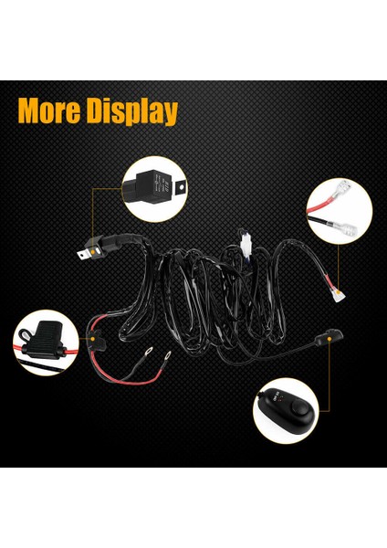 Kablolama 2.5m Kurşun 2 Tarzı Nlpearl Evrensel LED Işık Çubuğu Kablo Demeti Kiti 12V 40AMP Röle Onoff Offroad 4x4 LED Çalışma Işığı Çubuğu Tel Sigorta Anahtarı Kablosu (Yurt Dışından) fırsatları