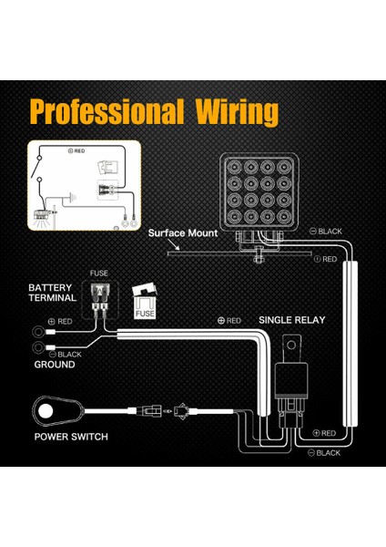 Kablolama 2.5m Kurşun 2 Tarzı Nlpearl Evrensel LED Işık Çubuğu Kablo Demeti Kiti 12V 40AMP Röle Onoff Offroad 4x4 LED Çalışma Işığı Çubuğu Tel Sigorta Anahtarı Kablosu (Yurt Dışından) indirimleri