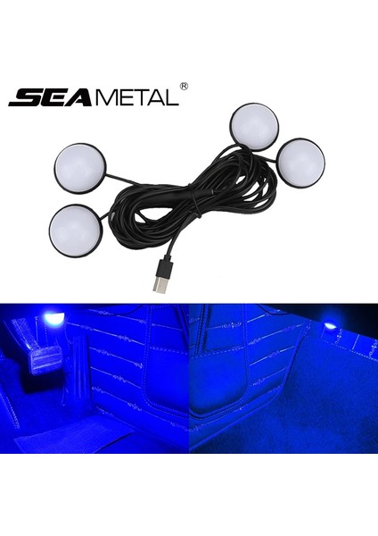 Pembe 4 Adet LED Araba Ayak Işıkları Saf Renk Ortam Lambası Blueıce Bluepink 12V Oto Iç Dekoratif Atmosfer Işığı Araba Ürünleri (Yurt Dışından) indirimleri