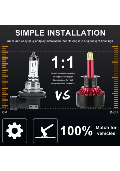 H7 Ar LED Ampul 200W Araba LED Far H1 H7 H Oto Lamk Lm Otomobil Işıkları Ampuller Lamba (Yurt Dışından) indirimleri