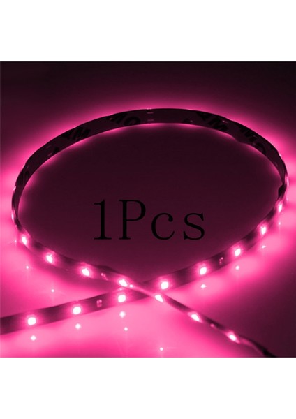 1 Adet Pembe M Araba Dekoratif Lambalar Su Geçirmez 15 LED Şerit Motor Kızdırma Işık Hattı Halat Tüp Gündüz Koşu Bandı Araba Dekorasyonu (Yurt Dışından)