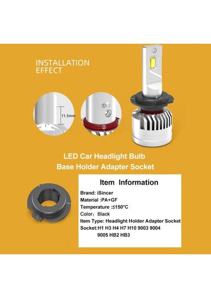 H1 Stili 1 Adet LED Araba Far Ampul Tabanı Tutucu Adaptör Soketi H7 H1 H4 Vw Mercedes-Benz Bmw Audi Nissan Oto Far Montaj Standı (Yurt Dışından) fırsatları