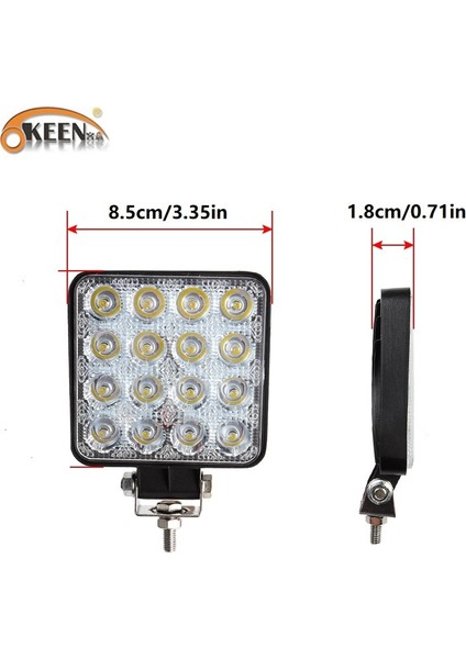 48W Tarzı Okeen W Çalışma Işığı 30 Derece LED Araba Spot Işık Işın Kare Off-Road Lamba Sis Aydınlatma Jeep Boatsuvtruck Için Dış (Yurt Dışından) modelleri