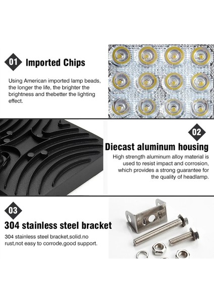 48W Tarzı Okeen W Çalışma Işığı 30 Derece LED Araba Spot Işık Işın Kare Off-Road Lamba Sis Aydınlatma Jeep Boatsuvtruck Için Dış (Yurt Dışından) fırsatları