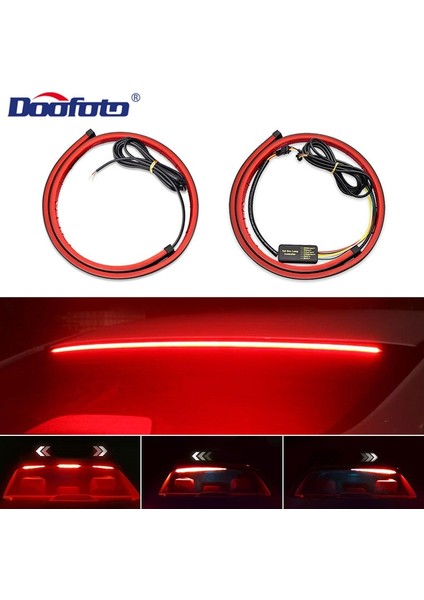 Tek Mod Doofoto Araba LED Şerit Fren Lambaları Arka Kuyruk Uyarı Dönüş Sinyali Lambası Drl Gündüz Çalışan Işık Evrensel Oto Iç (Yurt Dışından) fiyatları