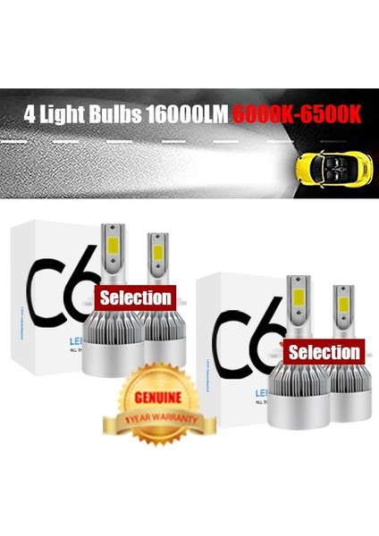 H7 Stili 4 Lamba Ampulü 16000LM Yeni Gelenler Araba Ampulleri LED H4 H Hb2 H11 LED H1 H3 H8 Hh Otomatik Farlar 12V LED Işık (Yurt Dışından)