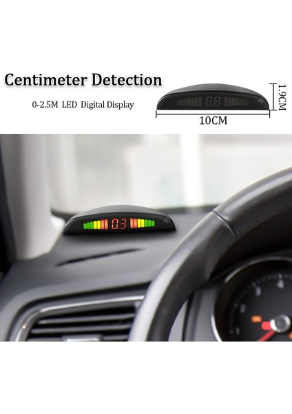 Şampanya Altın Sınovcle Araba LED Park Sensörü Kiti 4 Sensörler Arka Işık Ekran Ters Yedekleme Radar Monitör Sistemi 12V 8 Renk (Yurt Dışından)