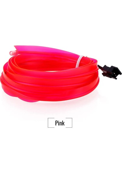 4m Tarzı Pembe DC12V LED Dekoratif Şeritler Tüp Kablo Esnek Neon Işık Kızdırma Dize Işık Araba Dekorasyon Için Iç Atmosfer Lambası (Yurt Dışından)