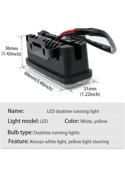 2 Adet Beyaz ve Sarı Stil Süper Parlak Araba Gündüz Çalışan Işık LED Drl Sis Lambası 12V Dönüş Sinyali Lambası 3 LED 180 Derece Ayarlanabilir 6000K Araba Şekillendirici Ampul (Yurt Dışından) modelleri