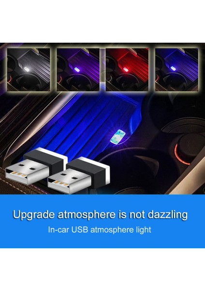 Kırmızı Araba LED USB Lambası Atmosfer Işıkları Dekoratif Lamba Acil Ortam Aydınlatması Evrensel Pc Tak ve Çalıştır Araç Iç Aydınlatması (Yurt Dışından)