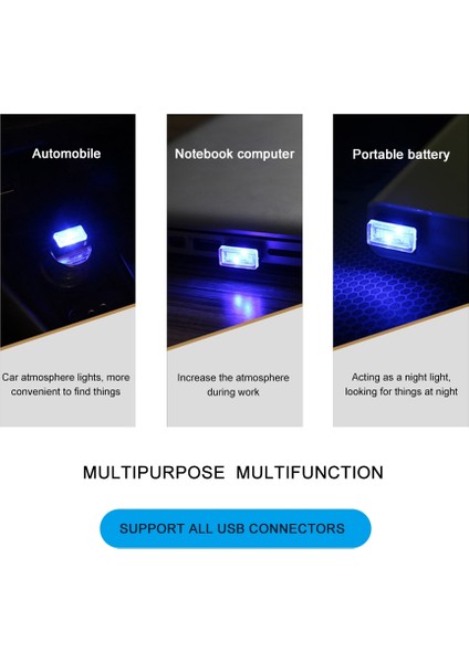 Kırmızı Araba LED USB Lambası Atmosfer Işıkları Dekoratif Lamba Acil Ortam Aydınlatması Evrensel Pc Tak ve Çalıştır Araç Iç Aydınlatması (Yurt Dışından)