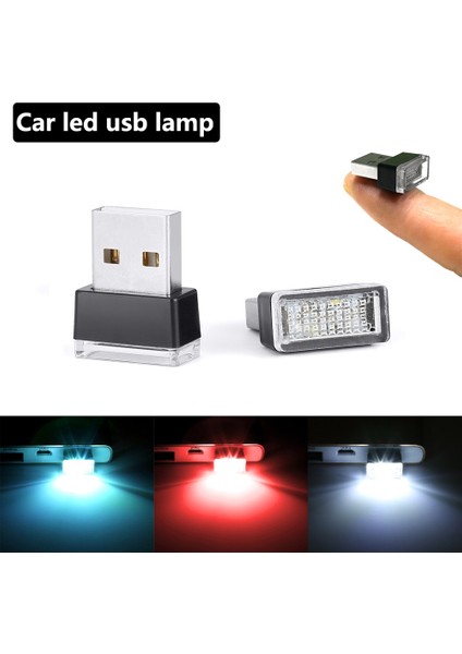 Kırmızı Araba LED USB Lambası Atmosfer Işıkları Dekoratif Lamba Acil Ortam Aydınlatması Evrensel Pc Tak ve Çalıştır Araç Iç Aydınlatması (Yurt Dışından)