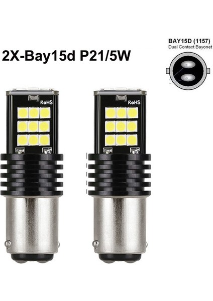 Kehribar Sarısı Stili BAY15D-P21 5W Anmıngpu 2x Sinyal Lambası P LED Fren Yedek Ampul Md BA15S LED P21W BAU15S BAY15D LED Canbus Lambası Araba Kırmızı (Yurt Dışından)