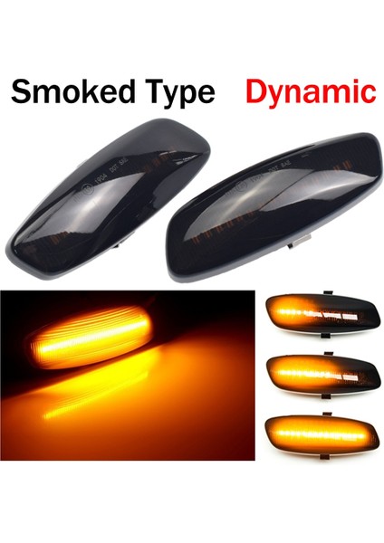 Dinamik Füme Tip 1 Çift Citroe Ds3 Ds4 Peugeot Rcz Için Dinamik LED Yan Işaretleyici Işıkları Dönüş Sinyali Işık Flaşör (Yurt Dışından)