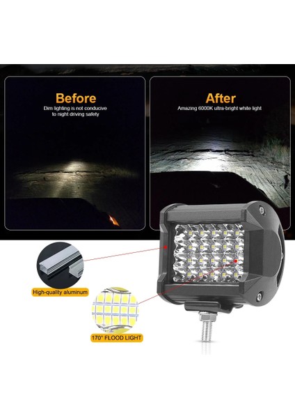 1 Adet 72W Lamba Stili Nlpearl 4'' 7'' LED Işık Barwork Işık Offroad 4x4 Jeep Kamyon Araba Traktör Tekne Için LED Bar Suv Atv Barra LED Far 12V 24V (Yurt Dışından)