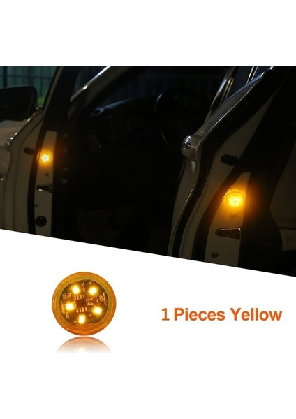 Sarı1 Adet Evrensel LED Araba Açılış Kapısı Güvenlik Uyarısı Çarpışma Önleyici Işıklar Manyetik Sensör Flaş Flaş Işığı Dönüş Sinyali Park Işığı (Yurt Dışından)