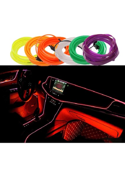 3m Sigara Sürücüsü Stili Mavi Araba Iç Atmosfer Lambası Karşılama Işığı Kapı Işıkları Otomatik LED Şerit Tel Halatlar Tüp Hattı USB Sigara Neon Işıkları (Yurt Dışından) modelleri