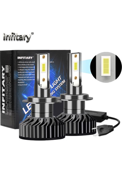 H3 Stili Altı Çip Infitary H4 H7 LED Araba Far Ampul Lm H1 H3 H11 H13 H Hb Hbini Otomatik Sis Farı Far (Yurt Dışından)