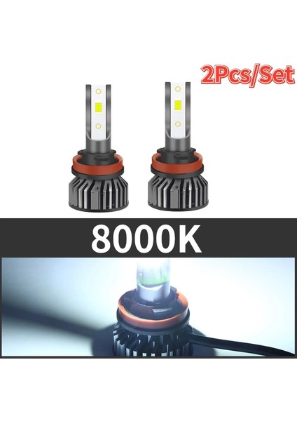 Otomobil Stili Için 12V 8000K H4 LED Ampuller Far H7 H1 Lm Araba Farları H8 H9 H Hbk 6000K 8000K Otomatik Sis Farı LED Ampul V 24V 2ADET (Yurt Dışından)