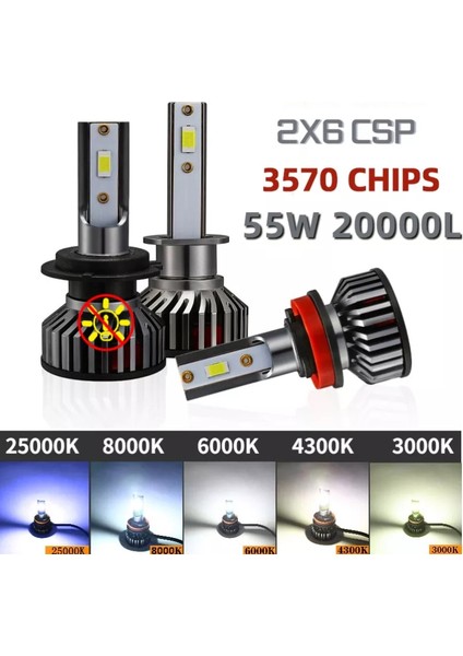 Otomobil Stili Için 12V 8000K H4 LED Ampuller Far H7 H1 Lm Araba Farları H8 H9 H Hbk 6000K 8000K Otomatik Sis Farı LED Ampul V 24V 2ADET (Yurt Dışından)