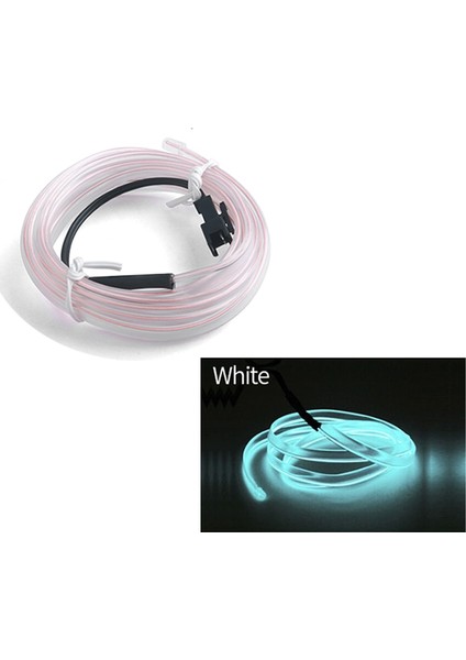 2 Metre Tarzı Beyaz Araba LED Şerit Iç Atmosfer Işıkları Ortam Neon El Soğuk Tel Işıklar USB Araba Ürünleri Dekorasyon Montaj Lambaları Aksesuarlar (Yurt Dışından)