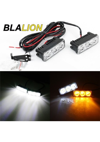 2 Adet Beyaz ve Sarı Stil Süper Parlak Araba Gündüz Çalışan Işık LED Drl Sis Lambası 12V Dönüş Sinyali Lambası 3 LED 180 Derece Ayarlanabilir 6000K Araba Şekillendirici Ampul (Yurt Dışından) fırsatları