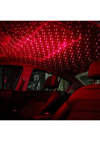 Mavi Araba Çatı Yıldız Işığı Iç LED Yıldızlı Lazer Atmosfer Ortam Projektörü USB Oto Dekorasyon Gece Ev Dekorasyonu Galaxy Işıkları (Yurt Dışından)