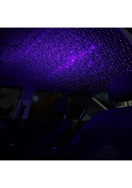 Mavi Araba Çatı Yıldız Işığı Iç LED Yıldızlı Lazer Atmosfer Ortam Projektörü USB Oto Dekorasyon Gece Ev Dekorasyonu Galaxy Işıkları (Yurt Dışından)