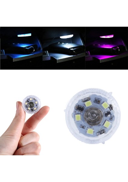 Beyaz Işık Taşınabilir Araba Mini LED Işıkları Dokunmatik Anahtar Araba Ortam Lambası Iç Gece Lambası Kablosuz Whitebluepurple Lambalar (Yurt Dışından)