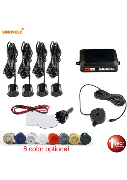 Altın Sinovcle Otopark Sensörü Buzzer ile Parktroensors Ters Yedekleme Radar Buzzer Sistemi 8 Renk 12V (Yurt Dışından)