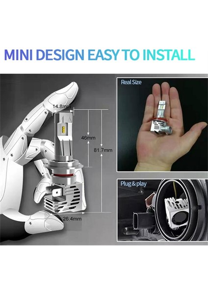 25000LM Tarzı 6000K Soğuk Beyaz H4 H7 LED Far Hepsi Bir Arada Mini Lm H1 H3 Oto AMPUL12V 55W Hb3 Hb4 Lamk 6000K 8000K H Sis Farları (Yurt Dışından)