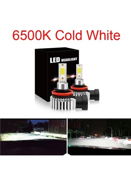 H3 Stili 6500K 80W LED Mini Araba Far H7 LED H3 H4 H1 H8 H Hb Hb4 Cob Lm 6000K 12V 24V Canbus D9 Lamba Otomatik Şekillendirme (Yurt Dışından)