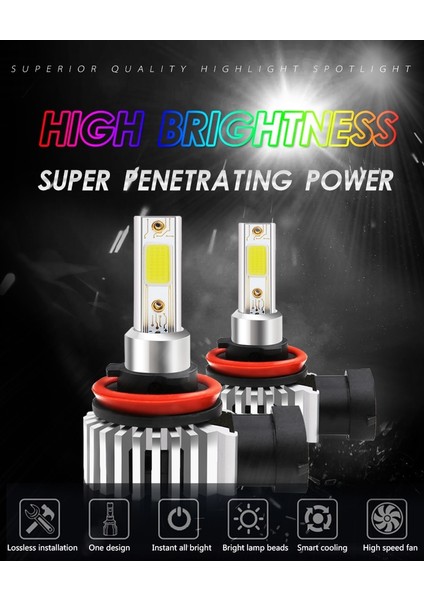 H3 Stili 6500K 80W LED Mini Araba Far H7 LED H3 H4 H1 H8 H Hb Hb4 Cob Lm 6000K 12V 24V Canbus D9 Lamba Otomatik Şekillendirme (Yurt Dışından)