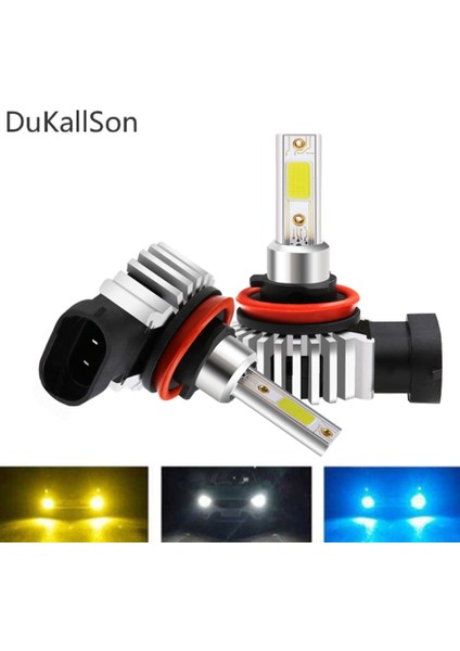 H3 Stili 6500K 80W LED Mini Araba Far H7 LED H3 H4 H1 H8 H Hb Hb4 Cob Lm 6000K 12V 24V Canbus D9 Lamba Otomatik Şekillendirme (Yurt Dışından)
