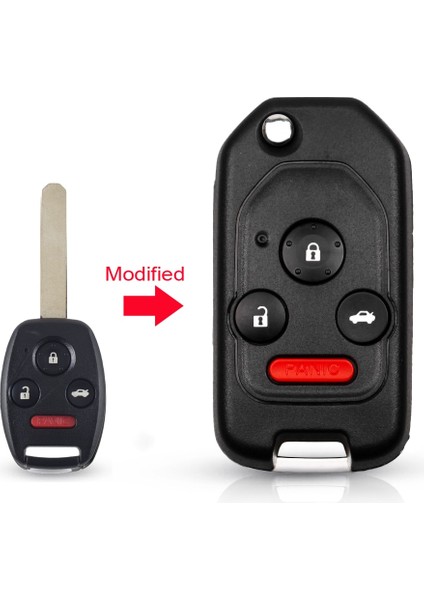 Model 1 Stili Keyyou Modifiye Uzaktan Düğme Çevirme Araba Anahtarı Kabuk Kılıf Honda Accord Civic Crv Için Lastik Pedi ile Çok Fit (Yurt Dışından)