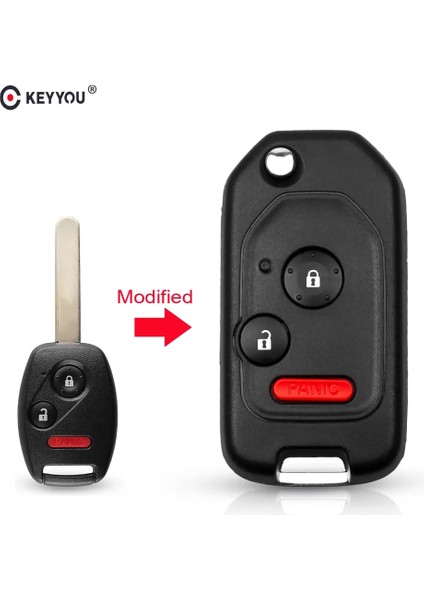 Model 1 Stili Keyyou Modifiye Uzaktan Düğme Çevirme Araba Anahtarı Kabuk Kılıf Honda Accord Civic Crv Için Lastik Pedi ile Çok Fit (Yurt Dışından) fiyatları