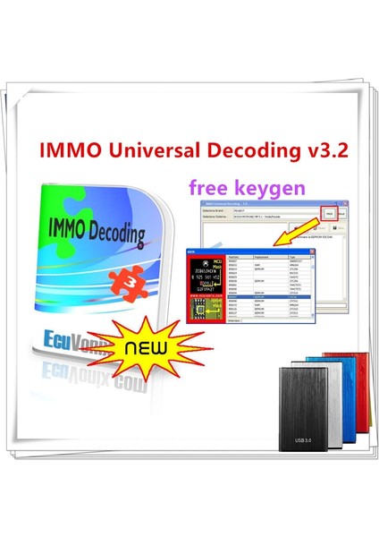 CD Stili Gönder 2021 Sıcak Satış Ecuvonix 3.2 Immo Evrensel Kod Çözme V3.2 Immo Off + Keygen Unlimited Crack Free Keygen'i Kaldır (Yurt Dışından)