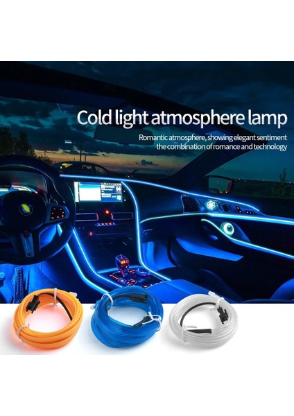 Açık Yeşil Tarzı Turuncu Düz Kenar USB El Tel Neon Şerit Işık Oto Araba Iç Ortam Dekoratif LED Lamba Esnek Halat Tüp Atmosfer (Yurt Dışından) modelleri