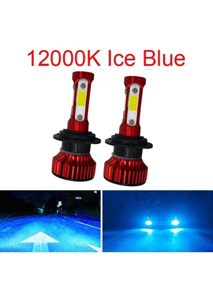 H8 Stili 4 Tarafı 12000K Muxall Araba Far Ampul H7 H4 H11 H Hb2 Hb3 Hb4 12V Lmk Turbo LED Lamba Işıkları Oto Far Kiti (Yurt Dışından)