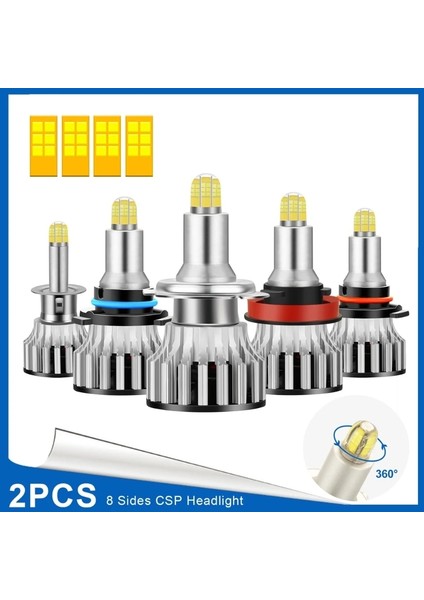 Hb3 9005 2020 Yeni H1H7H8 H9 H LED Araba Farları Ampuller 24LED 120W Ampulk 360 Derece Aydınlatma Araba Far G6 (Yurt Dışından)