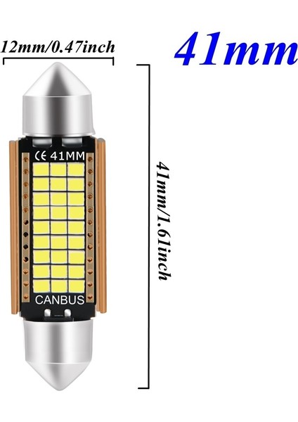 41MM Beyaz Yeni Festoon LED Ampul C5W C10W Süper Parlak Araba Kubbe Işık Canbus Hata Yok Oto Iç Okuma Lambaları Beyaz (Yurt Dışından)