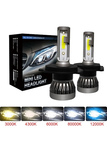 H9 Stili 2side 12000K Buz Muxall Araba Far Ampul H7 H4 H11 H Hb2 Hb3 Hb4 12V Lmk Turbo LED Lamba Işıkları Oto Far Kiti (Yurt Dışından)