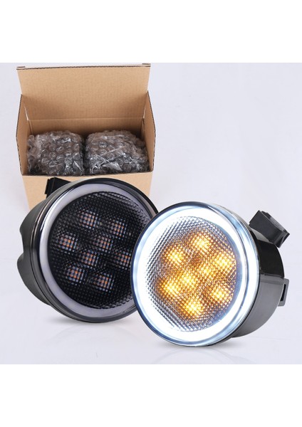 Drl ile Duman Jeep Wrangler Jk Için Beyaz Halo Duman Lensli Ön LED Dönüş Sinyali Işık Düzeneği (Yurt Dışından)