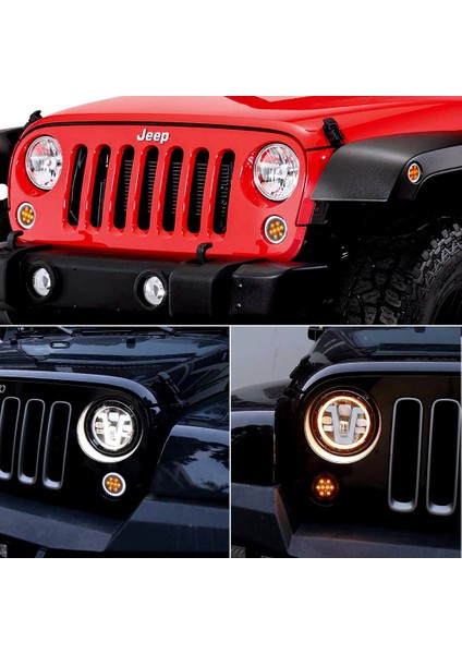 Drl ile Duman Jeep Wrangler Jk Için Beyaz Halo Duman Lensli Ön LED Dönüş Sinyali Işık Düzeneği (Yurt Dışından)