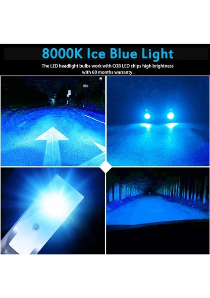 H11 Stili 8000K Buz Mavisi Işık Cartnt LED Lm Araba Far Ampülleri H7 H8 H9 H11 Araba Işık Hb Hb4 Oto Lamk 8000K LED Ampul 12V Lamba (Yurt Dışından)